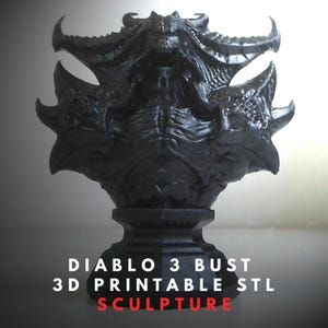 Diablo 3 STL Bust – 3D Print File | Game 3D Model, STL Files for 3D Printing, Digital 3D Sculpture Printable Collectible STL Printable File