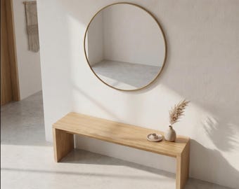 Solid Oak Bench Osaka, Minimalist Japandi Entryway Seating, Handcrafted Wooden Hallway Bench, End of Bed Bench, Modern Wood Furniture
