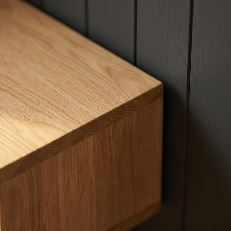 Floating Nightstand Nagoja, Oak Wall Mounted Bedside Table, Minimalist Bedside Cabinet, Japandi Bedroom Furniture image 4