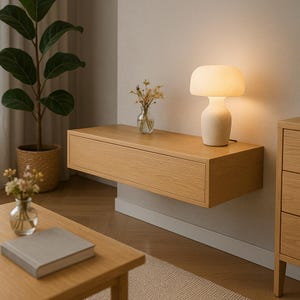 Floating Console Table – Nikko Console table , entrance table, wooden hall table, solid oak table