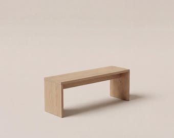 Solid Oak Bench Osaka, Minimalist Japandi Entryway Seating, Handcrafted FUKUI Design