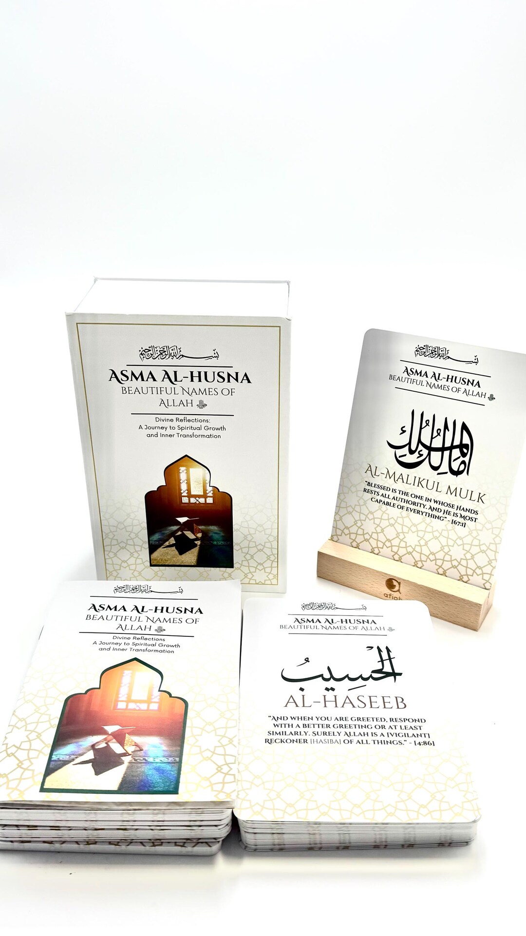 99 Names of Allah Flashcards With Quran Verses With Holder and Box ...