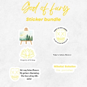 God of fury stickers bundle/ legacy of gods merch/ legacy of gods stickers/ rina kent/ kindle stickers/ god of fury/ nikolai sokolov