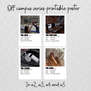 Off campus series printable polaroid poster/ elle kennedy/ book posters/ bookish prints/ polaroid poster/ the deal/ the mistake