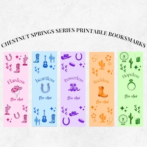 Printable bookmarks /chestnut springs bookmarks / elsie silver/ chestnut springs books/ cowboy romance/ romance books/ small town romance