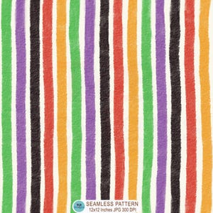 Halloween Stripes Seamless Pattern, Hand Drawn Stripes Digital Paper, Crayon Halloween Stripe Seamless File, Repeating Pattern Fabric, JPG