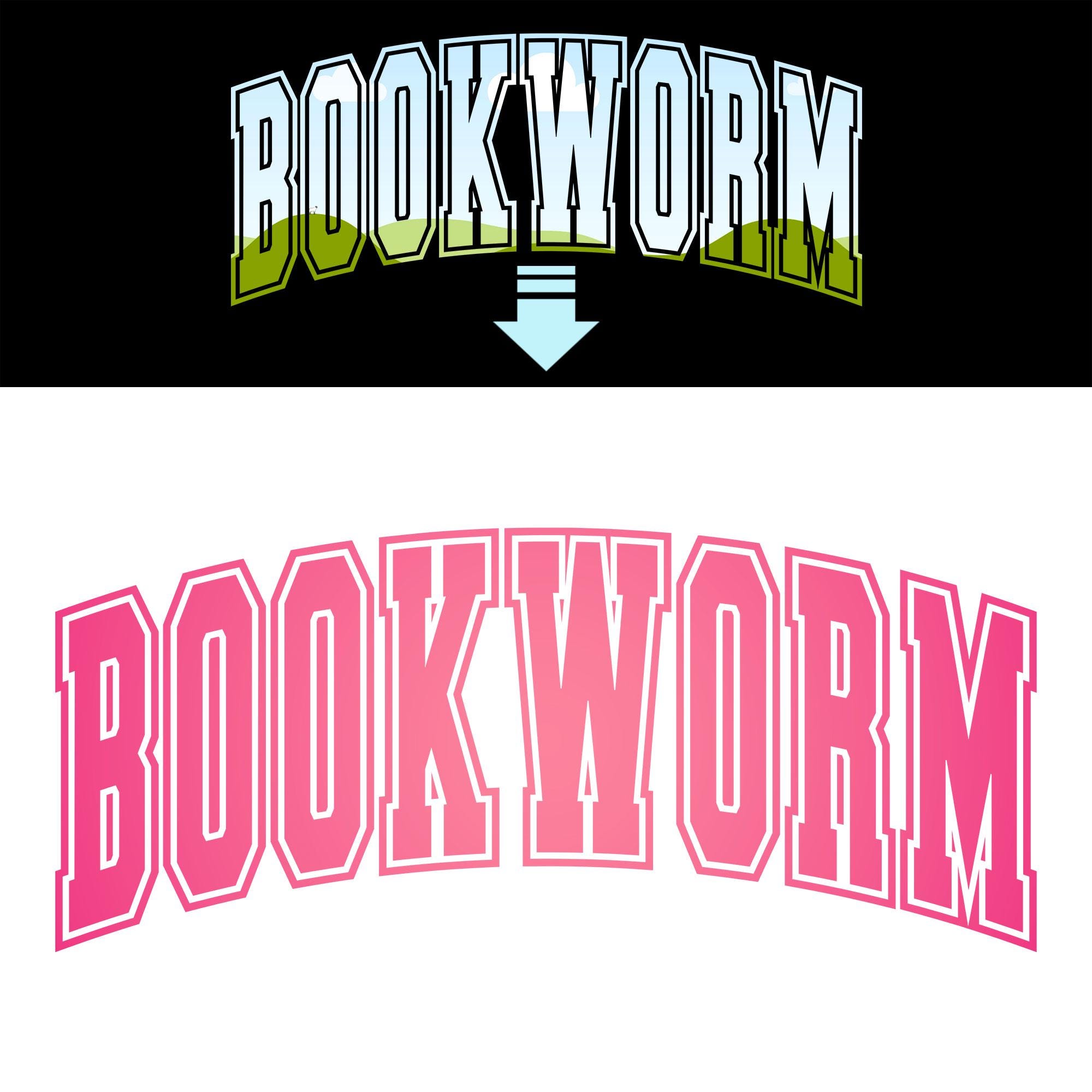 Bookworm Frame Bookworm Canva Frame Template, Varsity Letters (digital Download) - Etsy