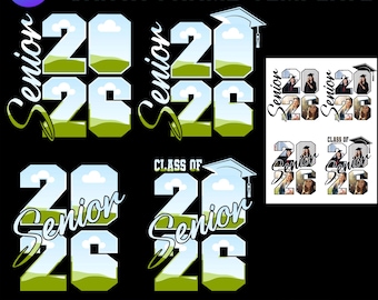 Modelo de moldura para fotos de formatura de 2026 no Canva (Download digital)