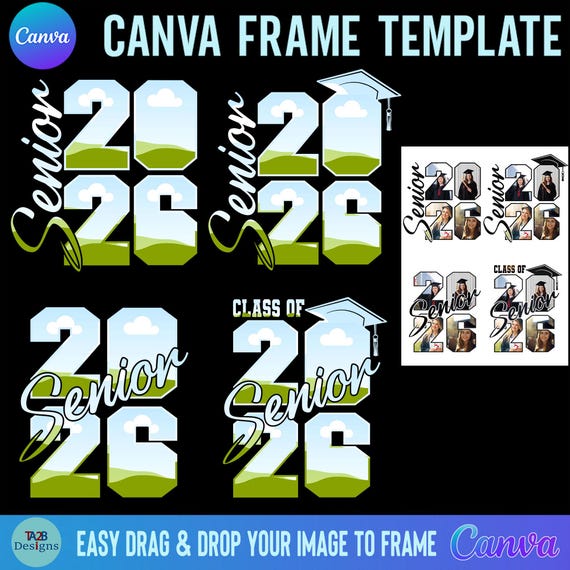 Senior 2026 Canva Photo Frame Template (Digital Download)