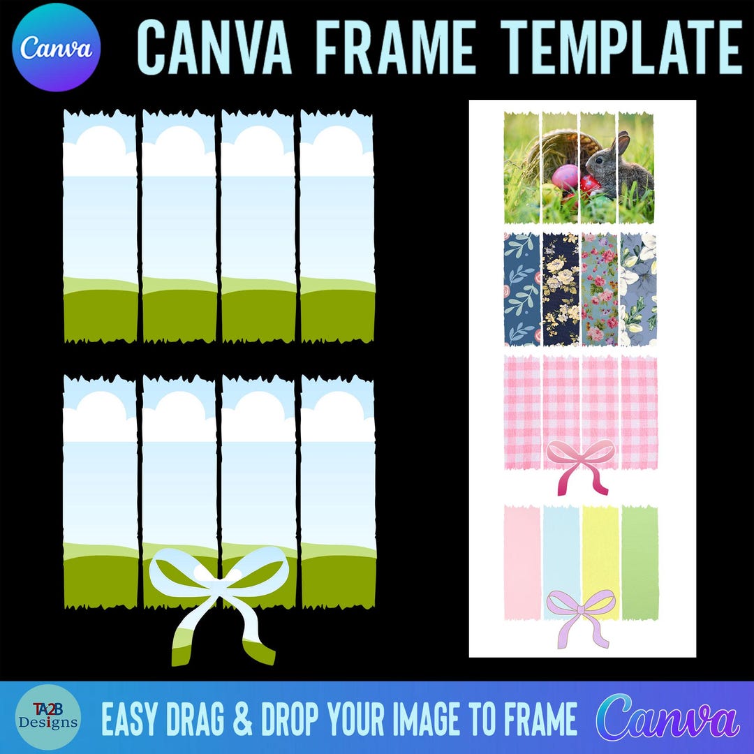 Coquette Bow Brush Stroke Canva Frame Templates (digital Download) - Etsy