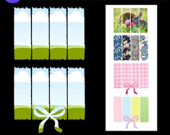 Coquette Bow Brush Stroke Canva Frame Templates (Digital Download)