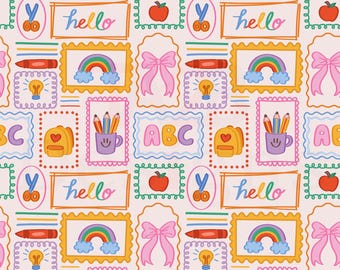 Back to School Seamless Pattern, Doodle School Supplies, Girly Coquette Bows (Digital Download)