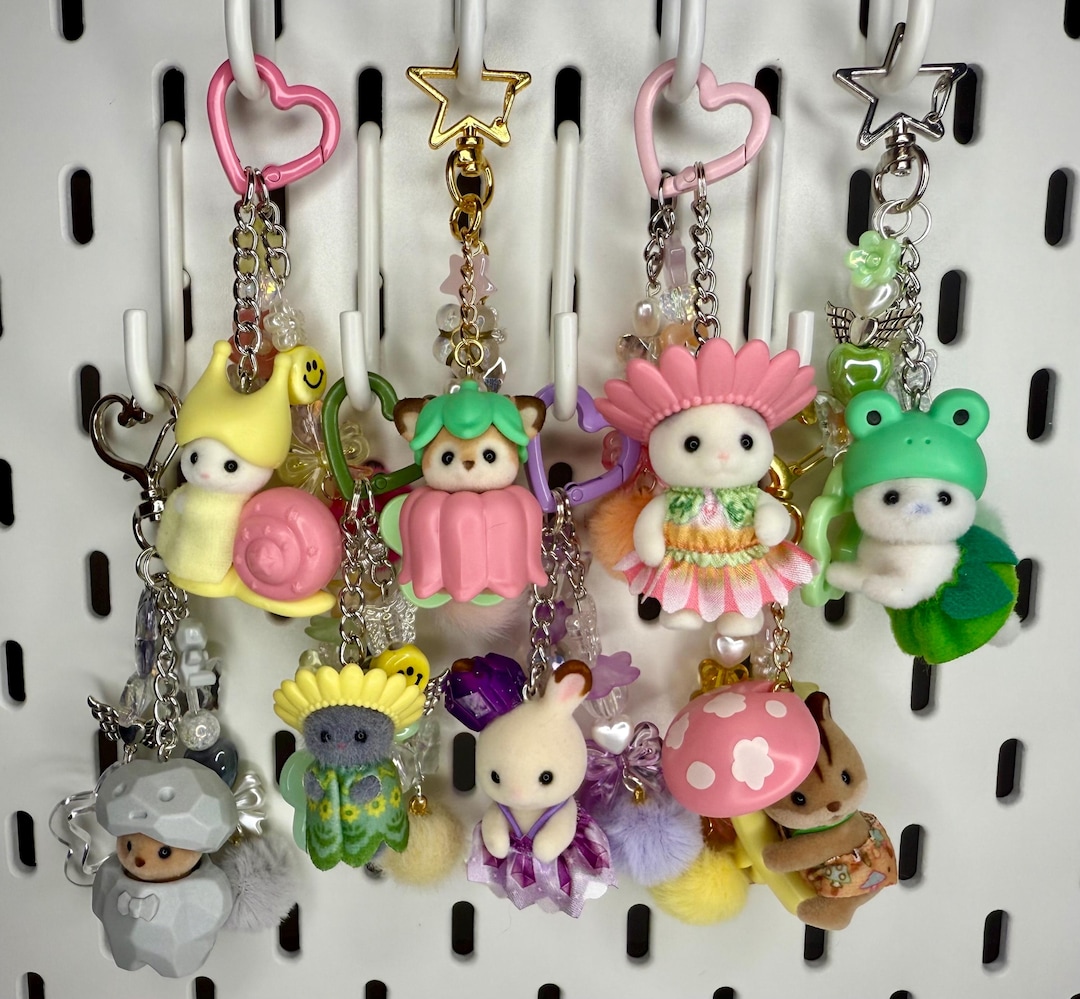 Handmade Calico Critters Fairy Forest Friends Keychain: Kawaii Bag ...