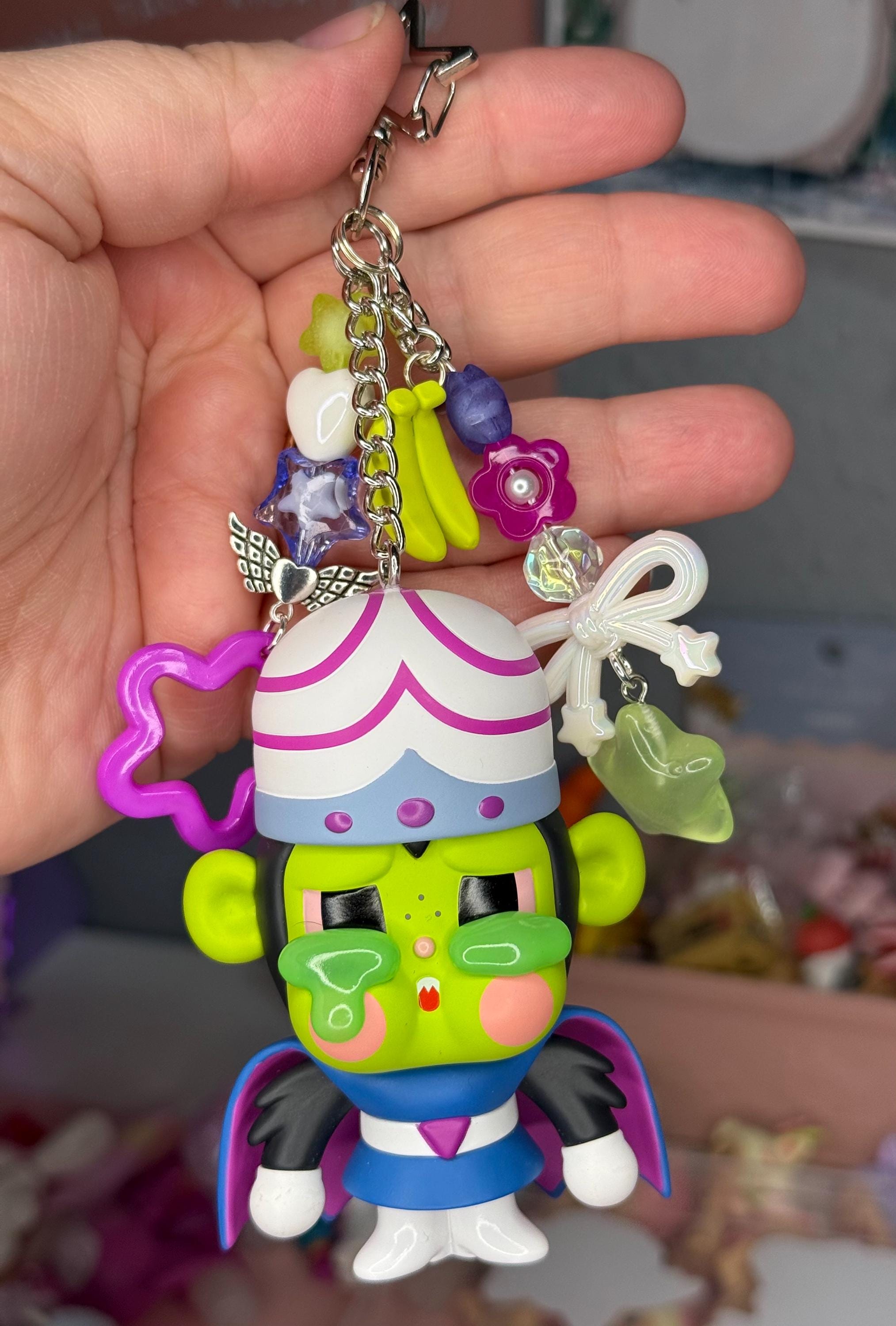 Handmade Mojo Jojo Bag Charm – Pop Mart Powerpuff Girls Y2K Kawaii
