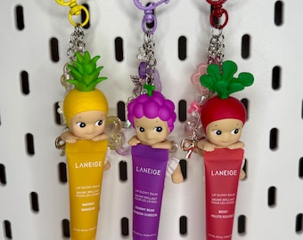 Harvest Hipper Bag Charm: Authentic Fruit Hipper Sonny Angel on Laneige Lip Balm