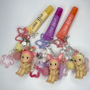 Handmade Sonny Angel Bag Charm: Cherry Blossom Hanami Edition with elf Lip Balm