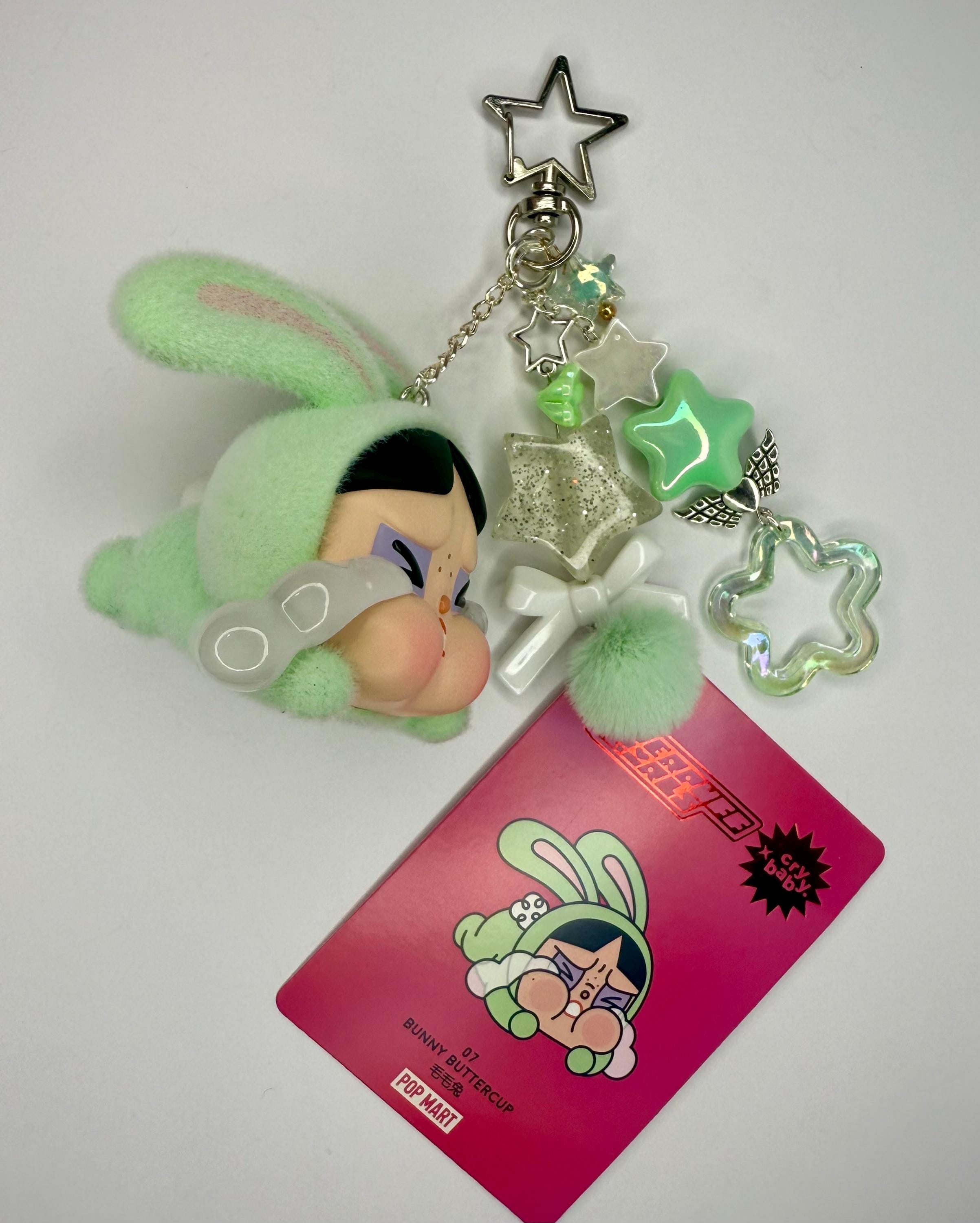 キーホルダー・キーリング CRYBABY X POWERPUFF GIRLS SERIES KEYRING BUNNY BUTTERCUP Pop Mart Crybaby x Powerpuff Girls Series Keyring Rabbit