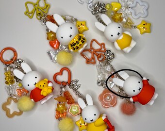 Smoko Miffy Bag Charm – Handmade Kawaii Keychain with Pom-Pom
