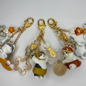 Mofusand Cat - Animal Cats - Handmade Y2K Bag Charm Cluster Keychain Collectable Blind Box Kawaii - Kitan Club - Bear Panda Fox Theme
