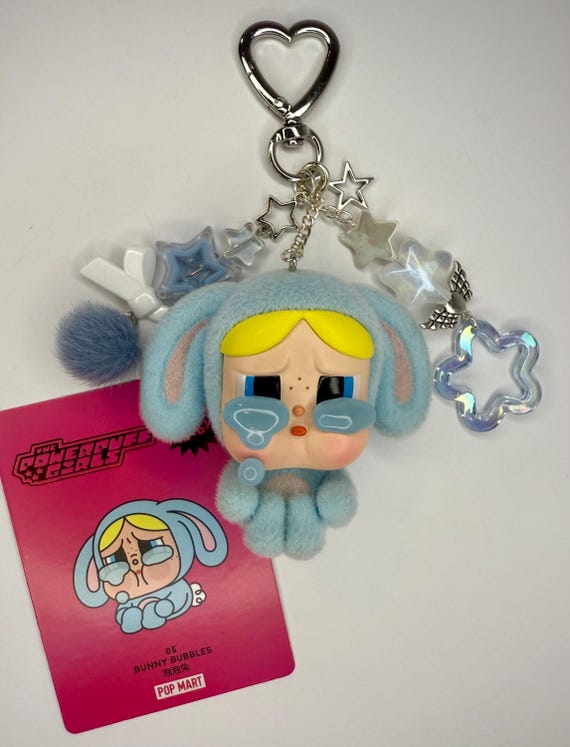 キーホルダー・キーリング CRYBABY X POWERPUFF GIRLS SERIES KEYRING BLOSSOM Crybaby Powerpuff Girls vinyl face pendant keychain Series