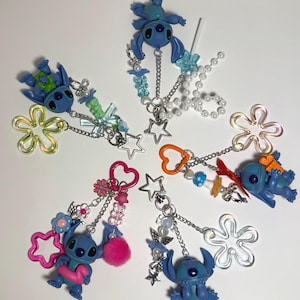 Disney’s Lilo und Stitch - Stitch Figuren - Handgemachter Taschenanhänger - Cluster Schlüsselanhänger - Y2K- Style Kawaii