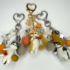 Mofusand Katze - Garnelen Katzen - Handgemachte Y2K Taschen Anhänger Cluster Schlüsselanhänger Sammeln Blind Box Kawaii - Kitan Club - Fisch Garnele Thema