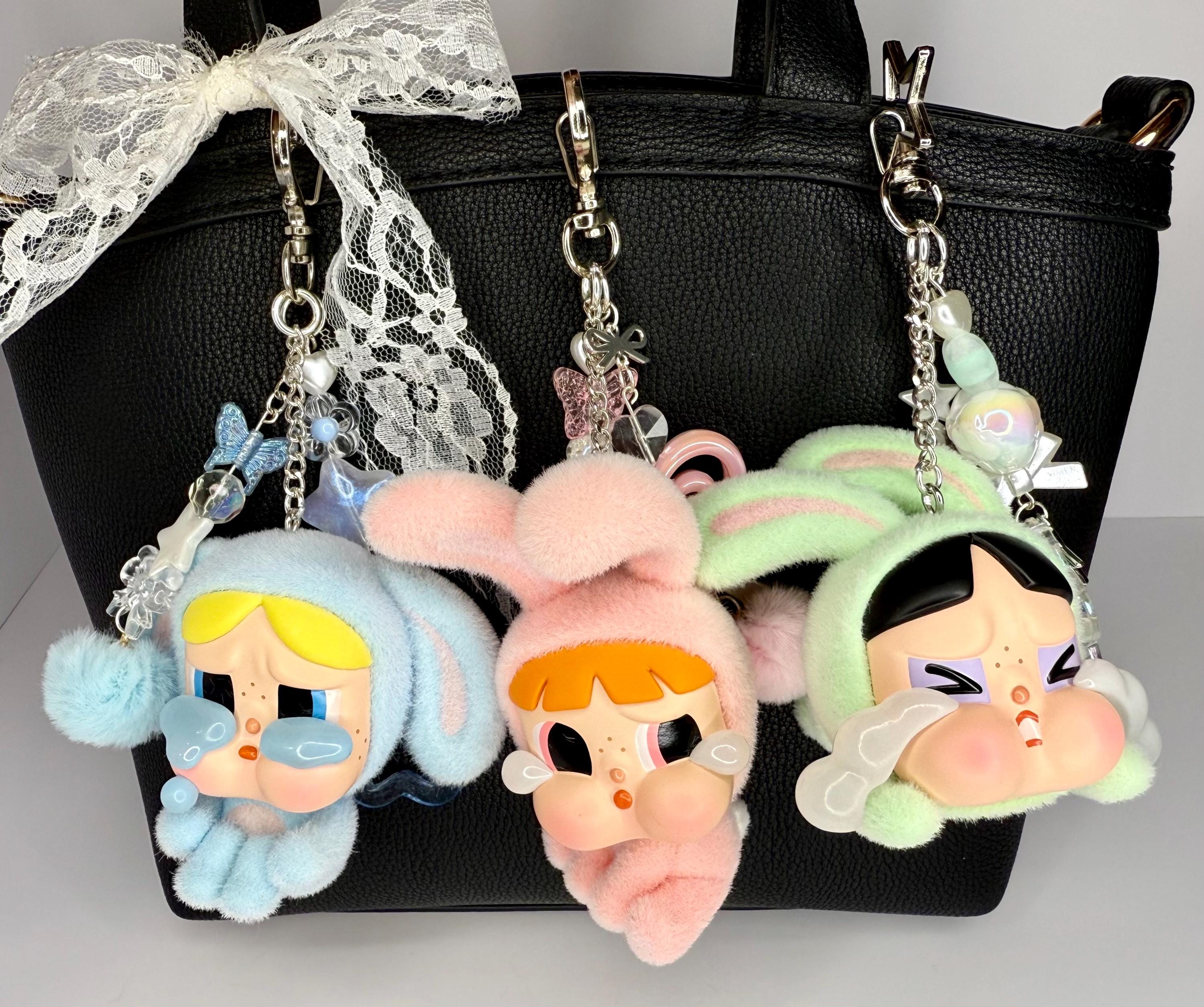 キーホルダー・キーリング CRYBABY X POWERPUFF GIRLS SERIES KEYRING BLOSSOM Authentic Popmart CRY BABY X Powerpuff Girls Bunnies