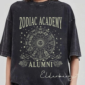Zodiac Academy Alumni Comfort Colors Shirt, Fantasy Book Lover Tee, Dark Academia T-Shirt, Magic School Aesthetic Shirt