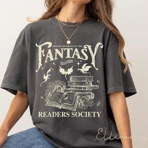Fantasy Reader Comfort Colors Shirt, Book Lover Tee, Cozy Reading T-Shirt, Vintage Aesthetic Bookish Shirt, Fantasy Bookworm Tee