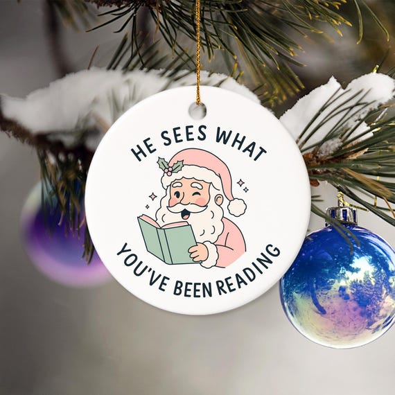 Funny Bookish Ornament, funny christmas gift for book lovers, Spicy TBR List 2025 Smut Smutty - Book Tok - Holiday Book Club Merch - Bookish