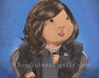 Vice President Kamala Harris 8x10 Guinea Pig Art Print - "I'm Squeaking"