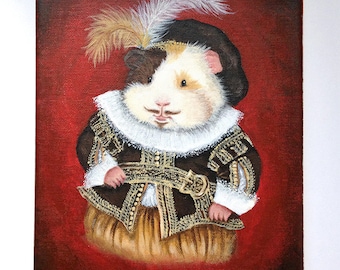 William Haykespeare - 8x10 Original Meerschweinchen Malerei