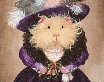 Ingrid Pumpernickel 8x10 - Victorian Guinea Pig Portrait Art Print