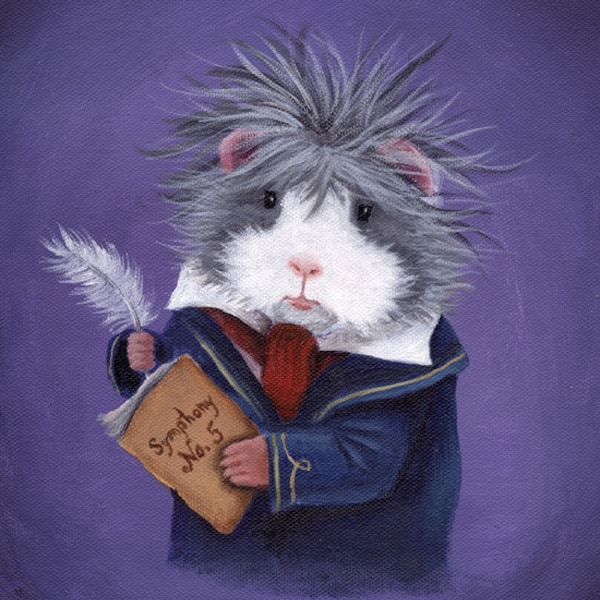 Ludpig van Beethoven 8x10 - Classical Music Guinea Pig Beethoven Art Print