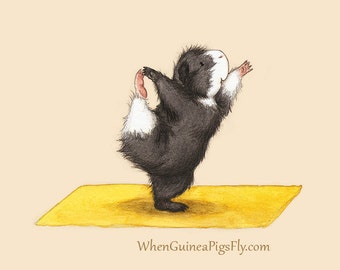Lord of the Dance 8x10 - Cute Guinea Pig Yoga Art Print - Yoguineas Collection