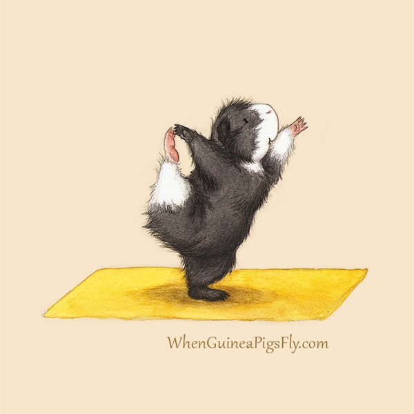 Lord of the Dance 5x7 - Cute Guinea Pig Yoga Art Print - Yoguineas Collection