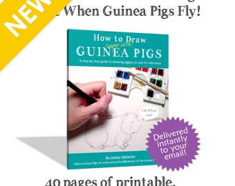 How to Draw Super Cute Guinea Pigs - Downloadable, Printable Drawing Book - eBook