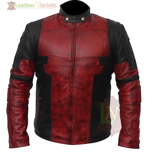 Dead red pool ryan reynolds cosplay real waxed leather costume for men
