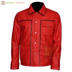 Rock Star Red Iconic Sheepskin Real Leather Jacket For Men