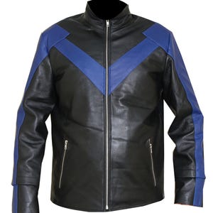 Night the wing arkham knight cosplay mens leather jacket costume