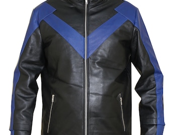 Night The Wing Arkham Knight Cosplay Mens Leather Jacket Costume