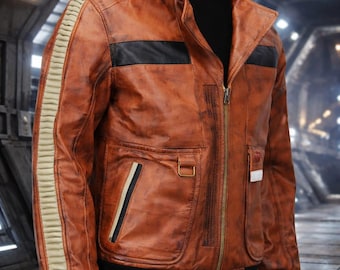 Handmade Star Jedi Survivor Cosplay Real Leather Jacket For Men