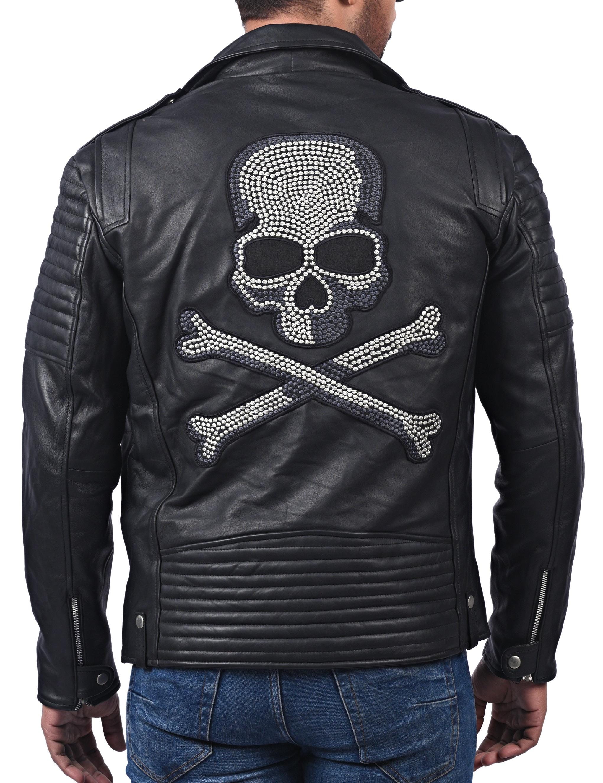 Decrum Hooded Leather Jacket Men - Real Lambksin Bomber Style