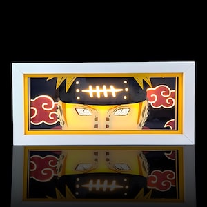 Lampada PAIN Anime Light Box / Nagato Manga LED / Akatsuki Neon Luce Notturna da Scrivania, Regalo Decorazione per Sala Giochi, Lampada 3D Decorazione per la Casa Figura