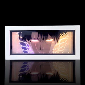 Figura luminosa anime LEVI Attack on Titan, scatola luminosa a LED, luce notturna al neon manga, regalo per la sala giochi, lampada 3D per la casa, arte ritagliata su carta