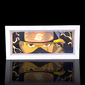Lampada Kakashi Hatake Anime Light Box / Manga LED / Luce notturna da scrivania al neon / Regalo per la decorazione della sala giochi / Lampada 3D RGB con figura ritagliata in carta