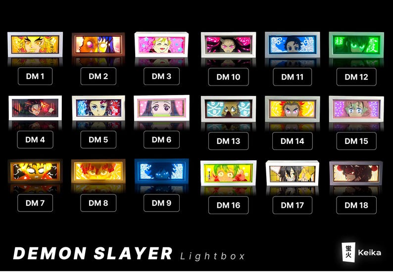 Anime Lightbox LED, RGB Color Shadow Box Figure, Manga Neon Desk Night ...