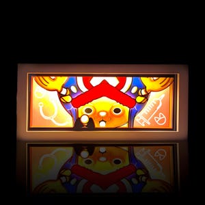 Scatola luminosa a LED di Chopper One Piece / Scatola luminosa di Tony-Tony / Luce notturna da scrivania al neon anime / Decorazione per sala giochi / Lampada 3D per la casa, arte ritagliata su carta