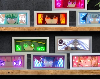 Caja de luz de anime, caja de luz de anime para escritorio de juegos, caja de luz de waifu de anime, caja de luz de chica anime, caja de luz de anime kawaii, caja de luz de anime personalizada