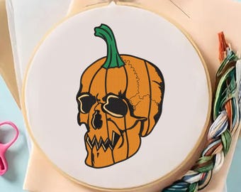 Wzory do haftu maszynowego „Uśmiechnięta dynia”: jesienna dekoracja na Halloween (6 rozmiarów)
